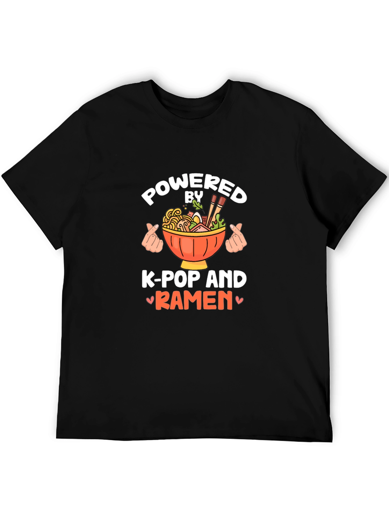 Powered by K-Pop and Ramen Black Tee