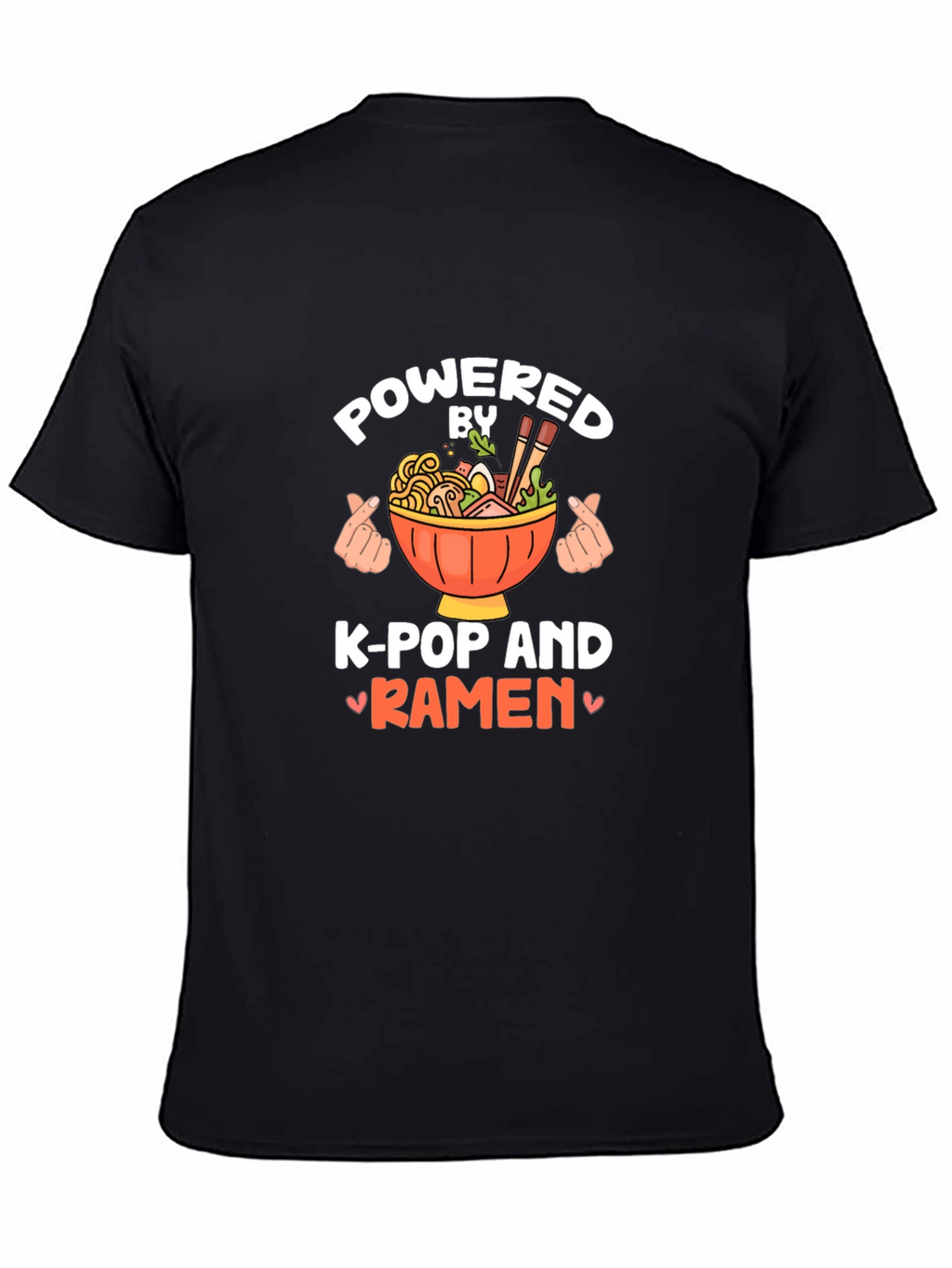 Powered by K-Pop and Ramen Black Tee