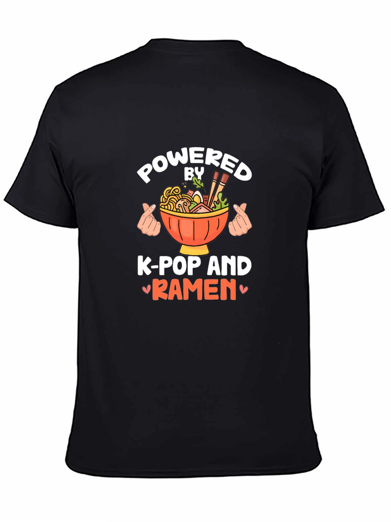 Powered by K-Pop and Ramen Black Tee
