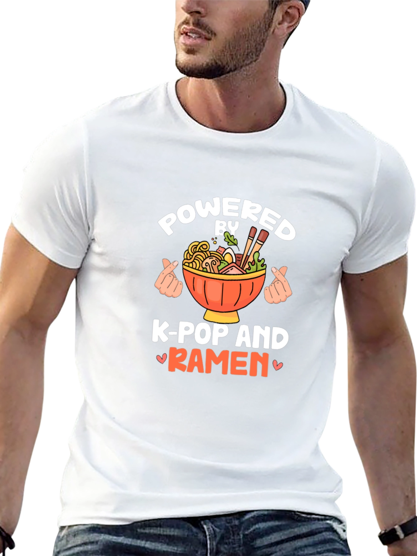 Powered by K-Pop and Ramen Black Tee