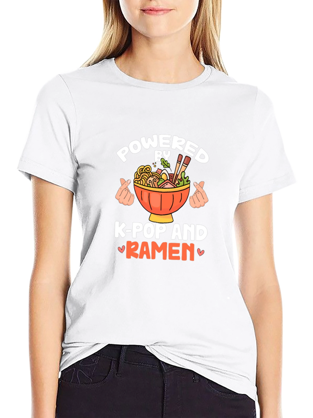 Powered by K-Pop and Ramen Black Tee