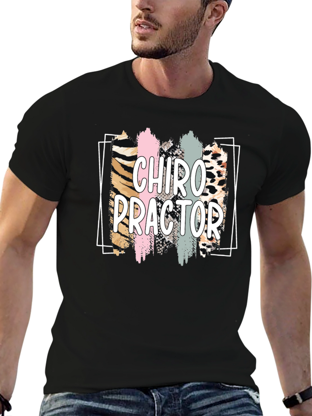Chiropractor Graphic Tee - Black Cotton Shirt