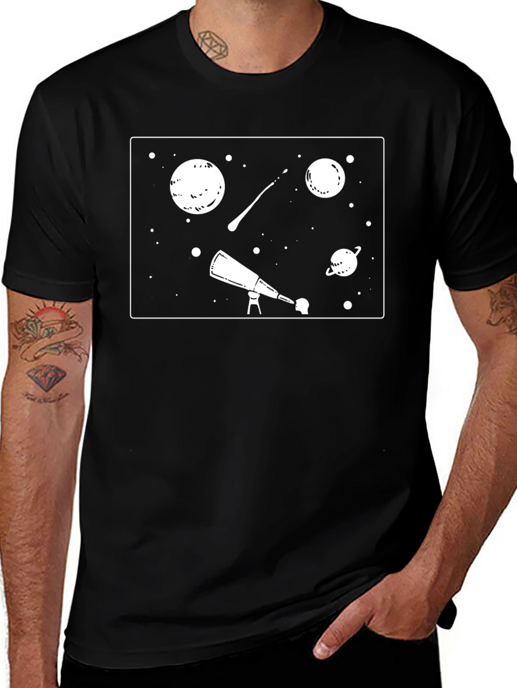 Space Explorer Black T-Shirt