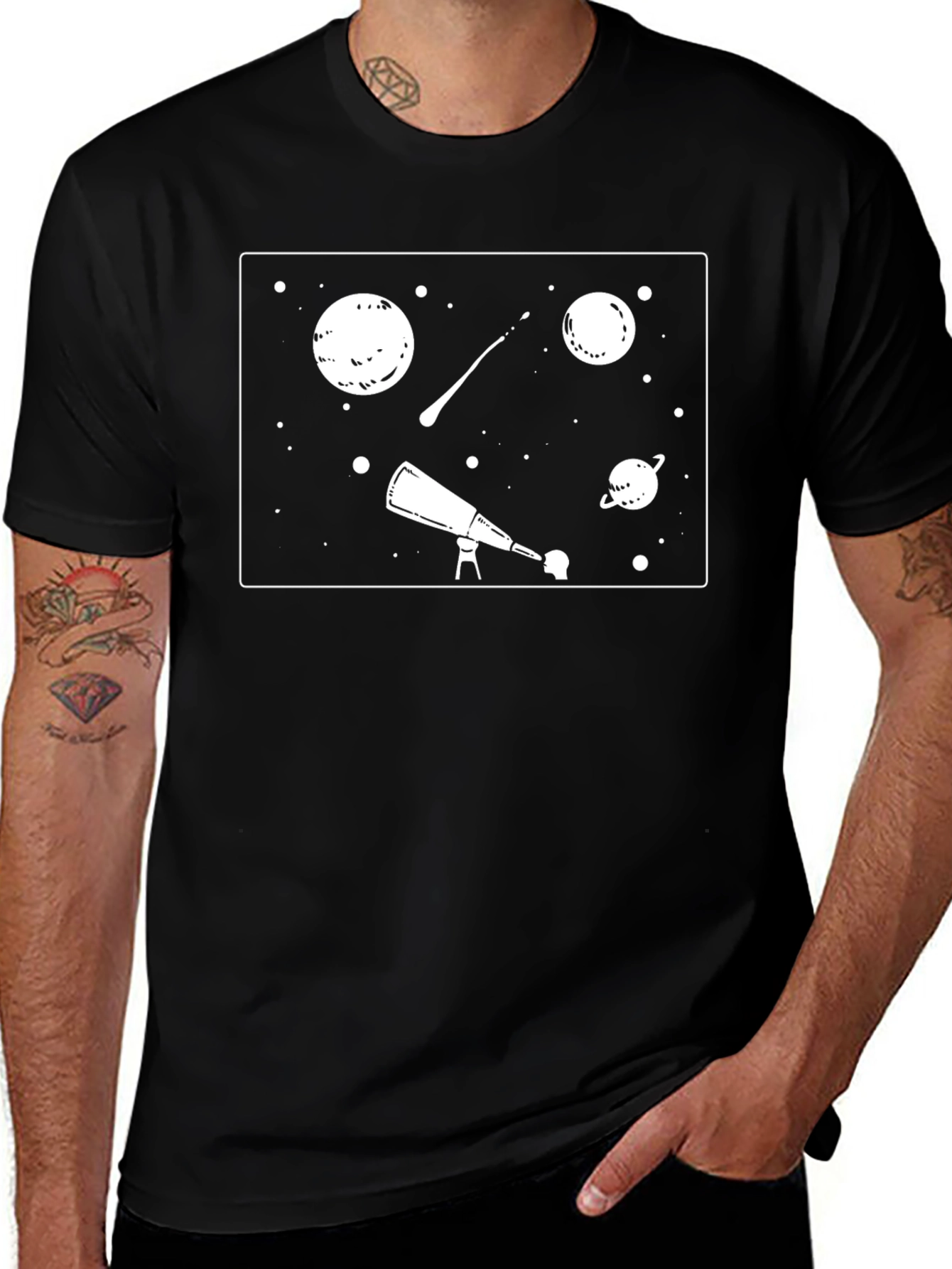 Space Explorer Black T-Shirt
