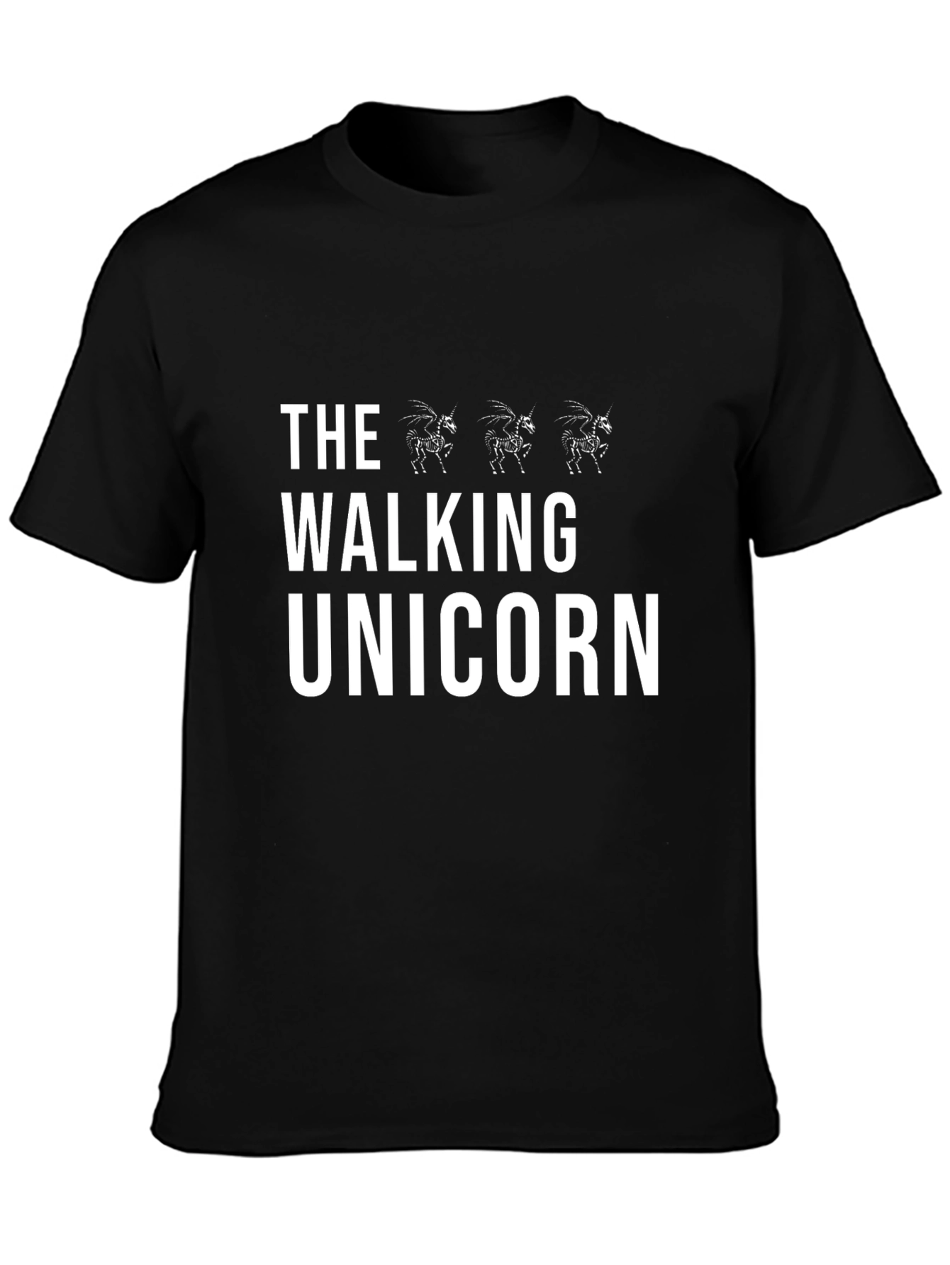 The Walking Unicorn Black Graphic Tee