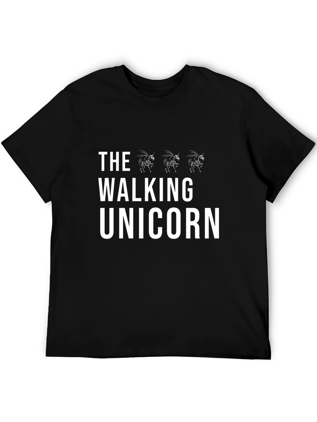 The Walking Unicorn Black Graphic Tee