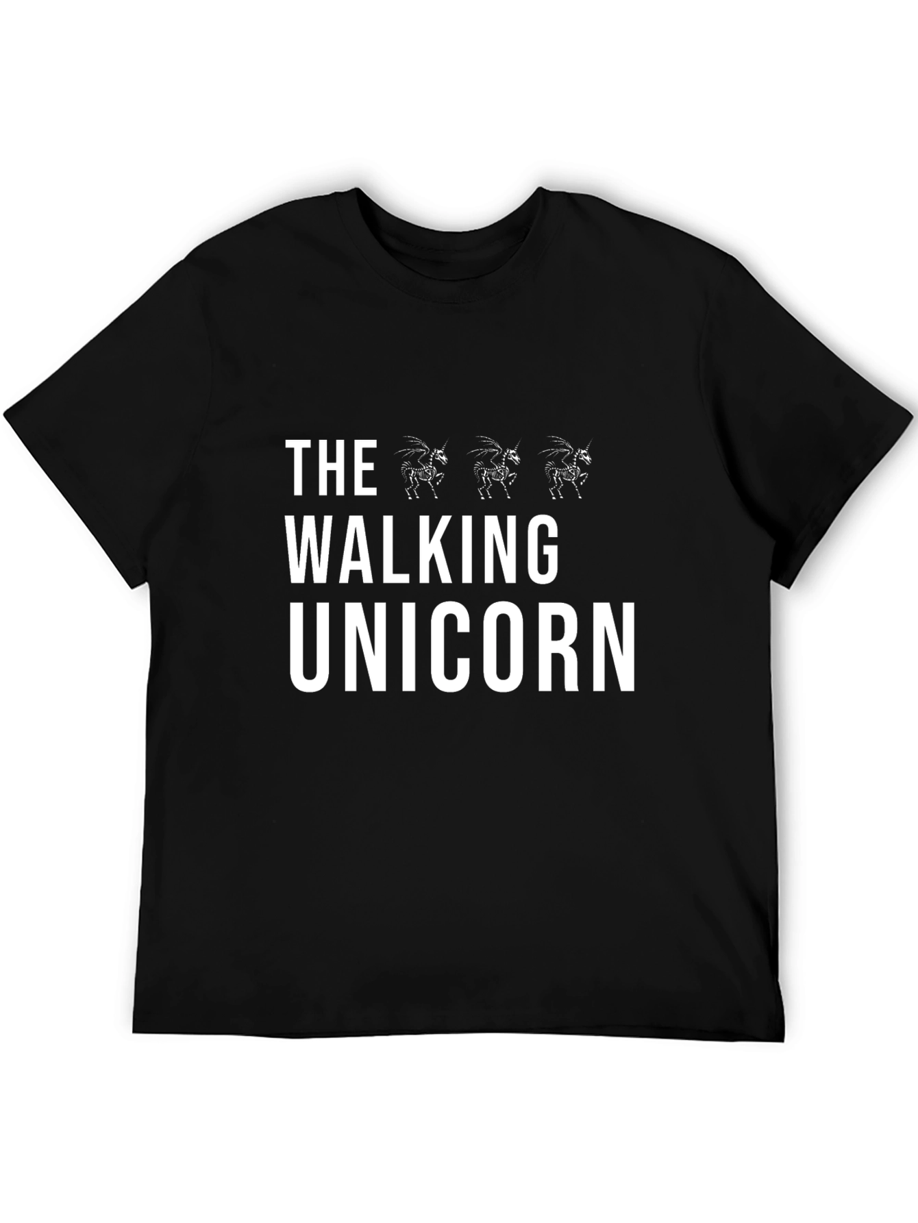 The Walking Unicorn Black Graphic Tee