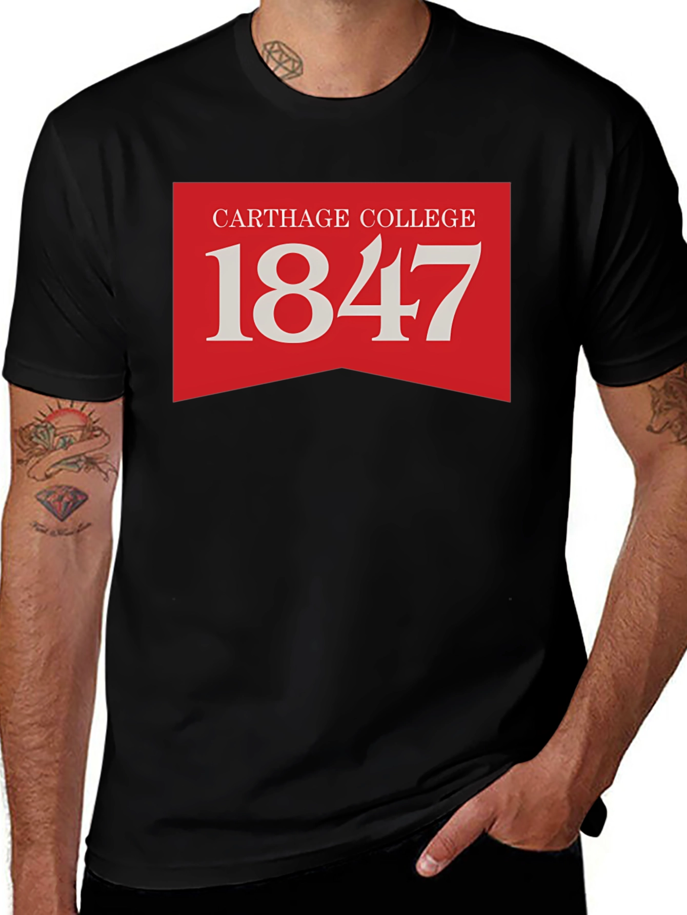 Carthage College 1847 Black T-Shirt