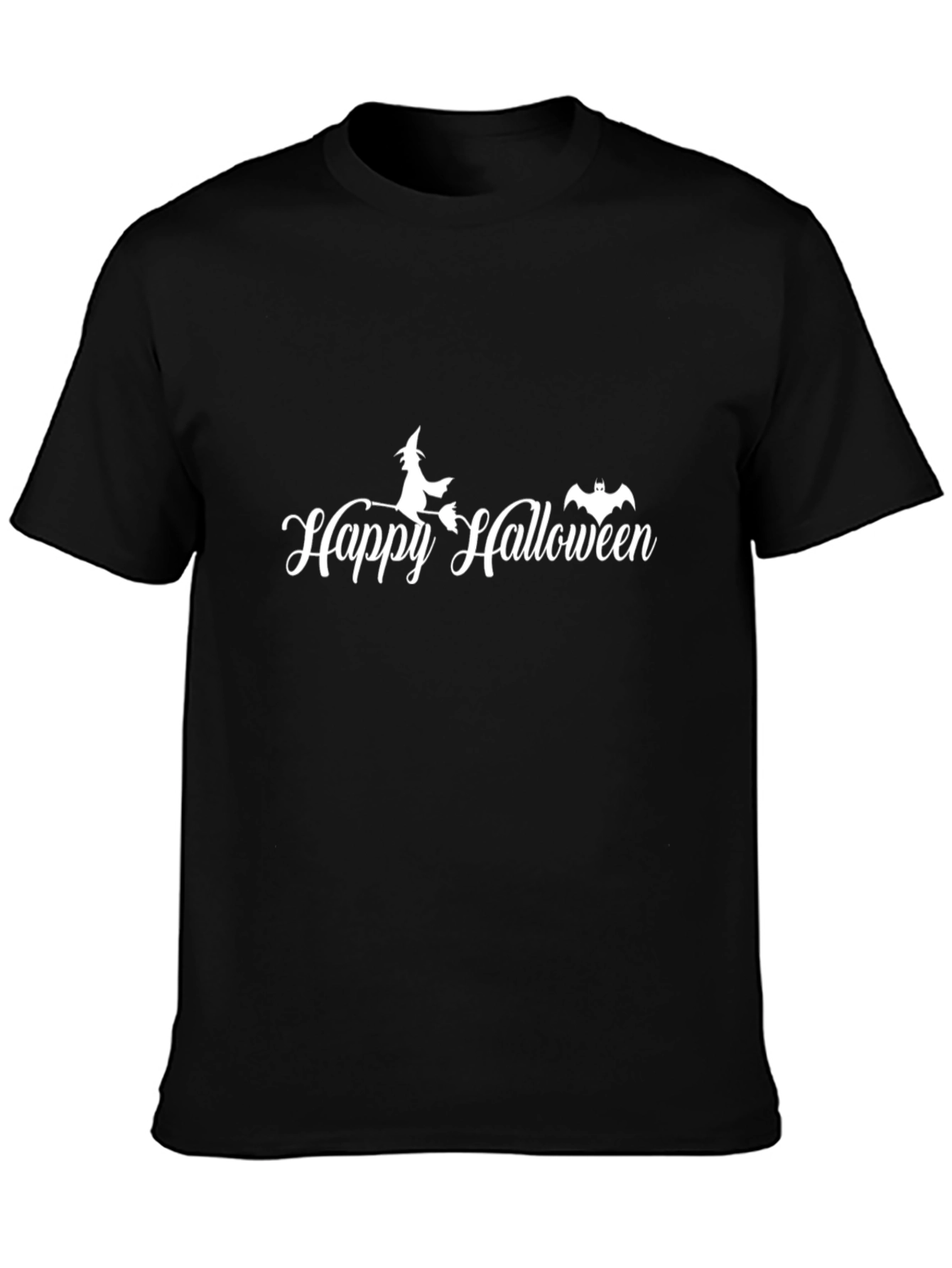 Happy Halloween Graphic Tee - Black Cotton T-Shirt