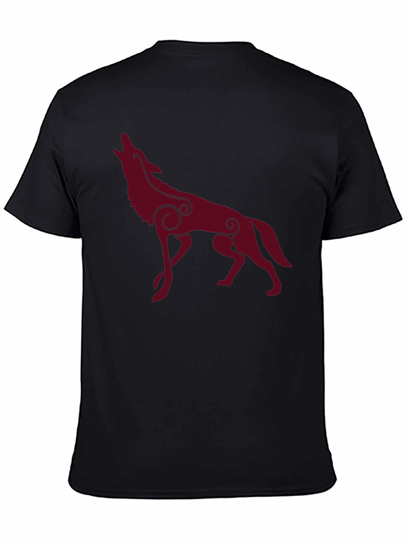Wolf Silhouette Graphic Tee - Stylish Mens Black T-Shirt