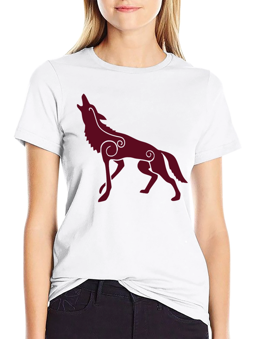 Wolf Silhouette Graphic Tee - Stylish Mens Black T-Shirt