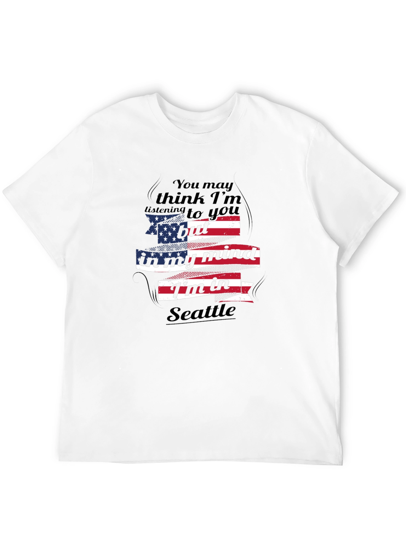 Seattle Mind USA Flag Graphic T-Shirt
