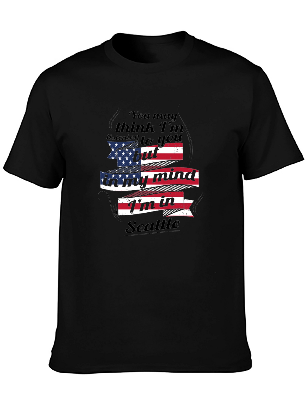 Seattle Mind USA Flag Graphic T-Shirt