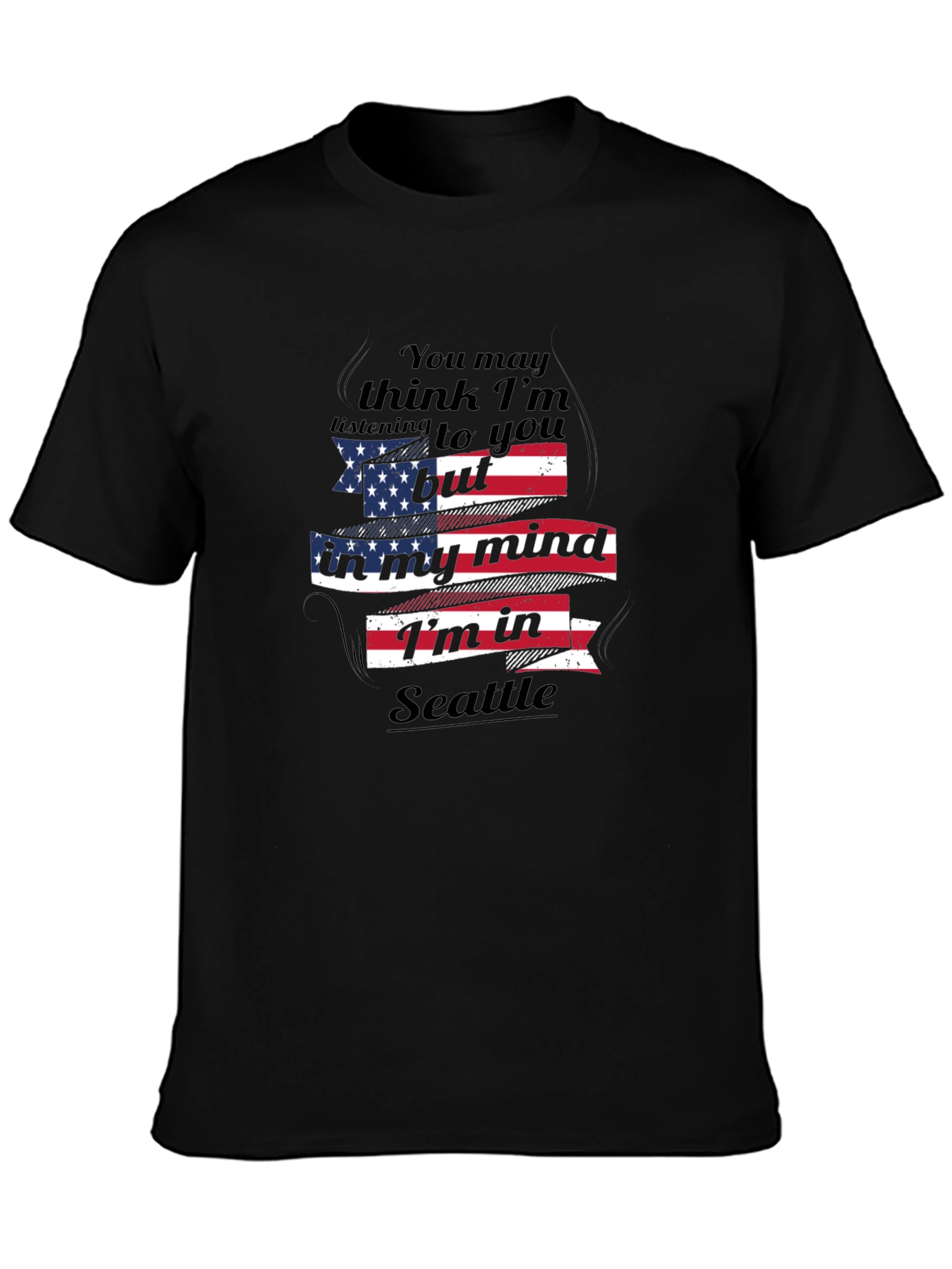 Seattle Mind USA Flag Graphic T-Shirt