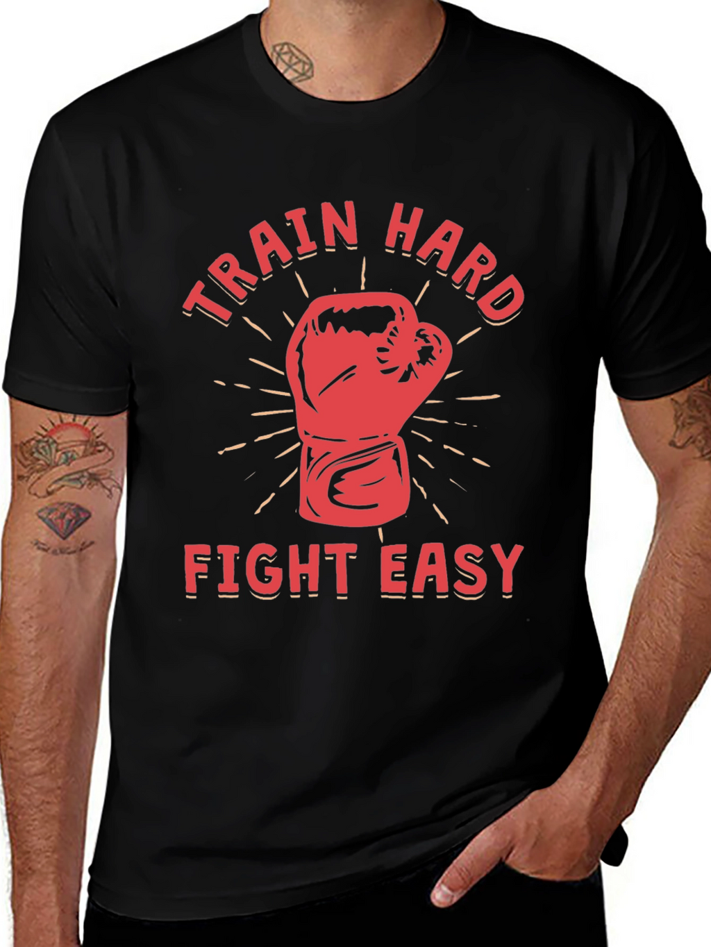 Train Hard Fight Easy Graphic T-Shirt