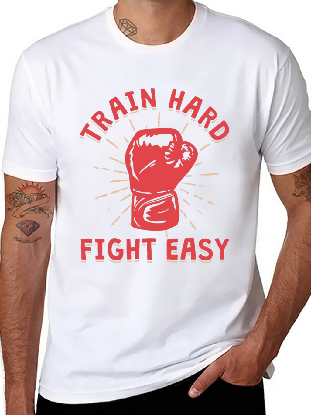 Train Hard Fight Easy Graphic T-Shirt