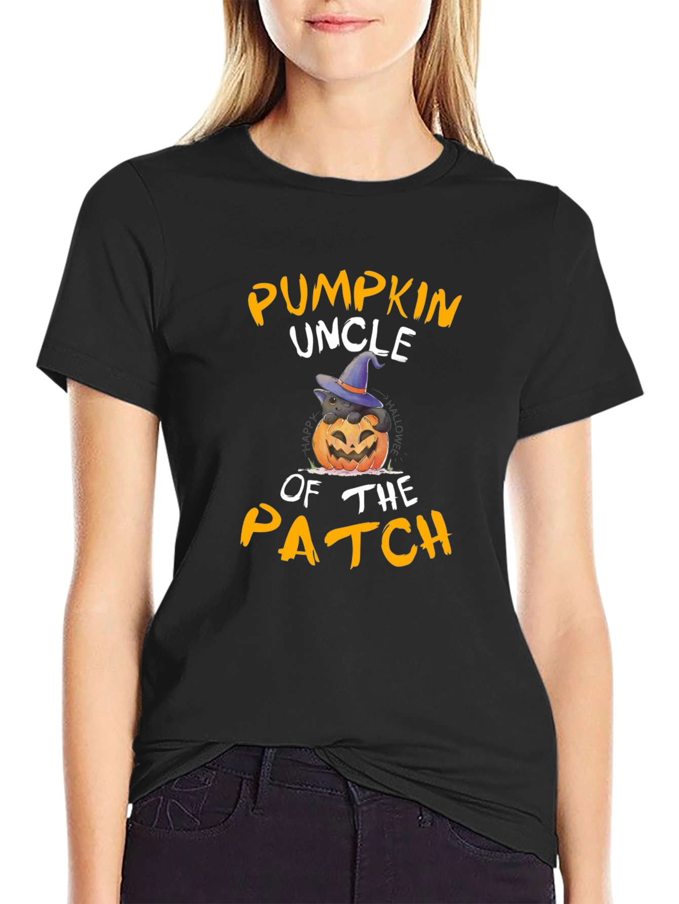 Pumpkin Uncle of the Patch T-Shirt - Halloween Cat Tee