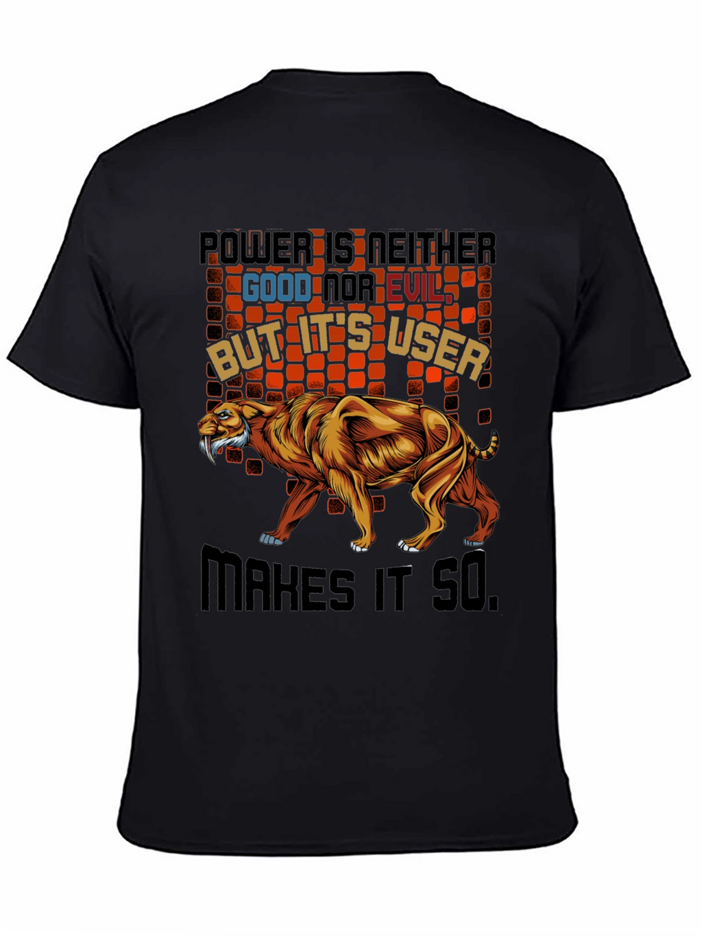 Power T-Shirt Featuring Saber-Tooth Tiger Graphic