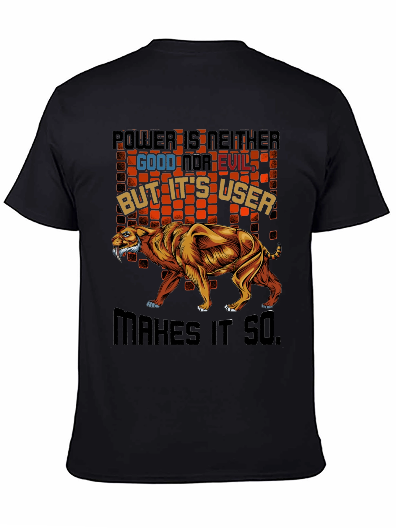 Power T-Shirt Featuring Saber-Tooth Tiger Graphic