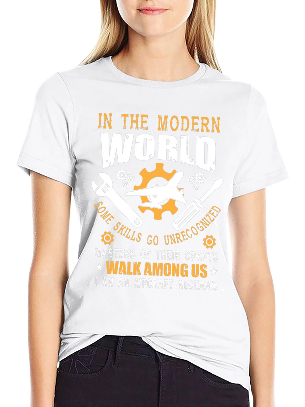 Aircraft Mechanic T-Shirt: Modern World Skilled Craftsman