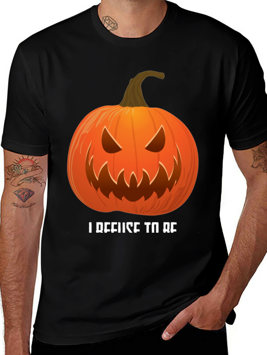 I Refuse To Be Basic Pumpkin Halloween T-Shirt