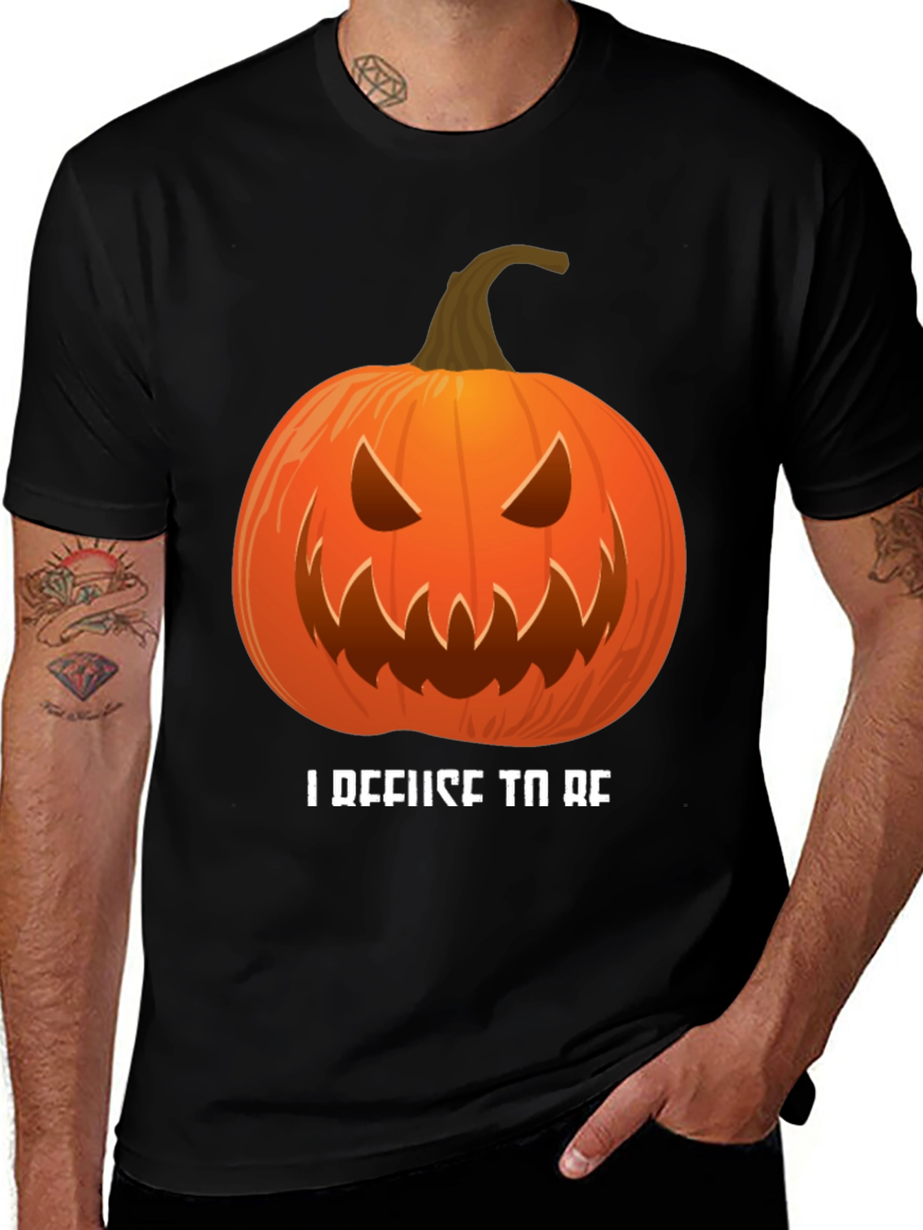 I Refuse To Be Basic Pumpkin Halloween T-Shirt