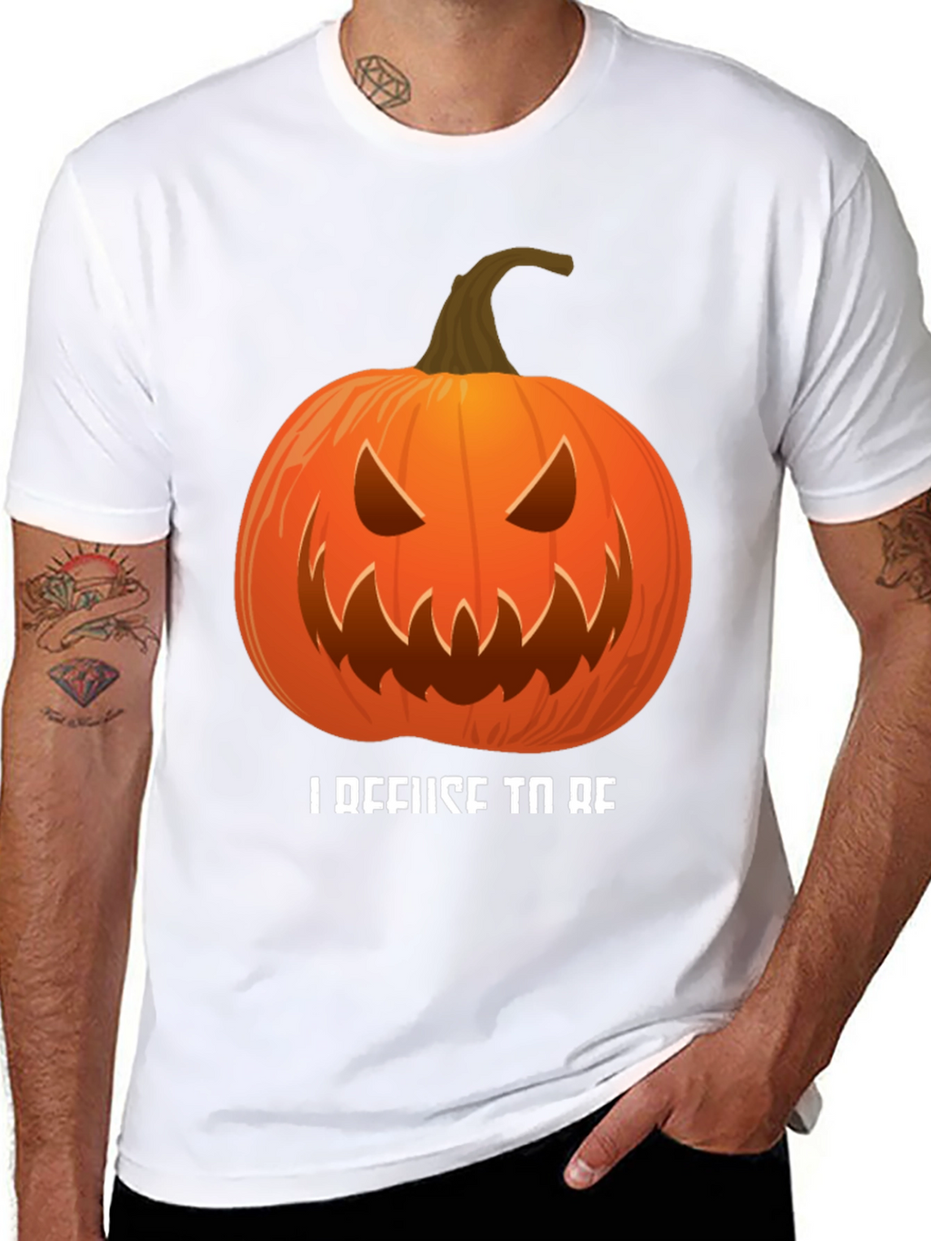 I Refuse To Be Basic Pumpkin Halloween T-Shirt