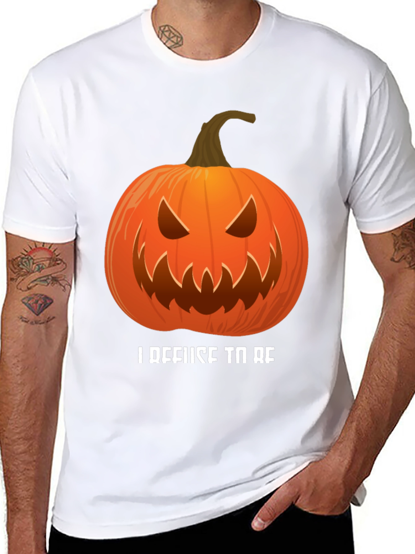 I Refuse To Be Basic Pumpkin Halloween T-Shirt