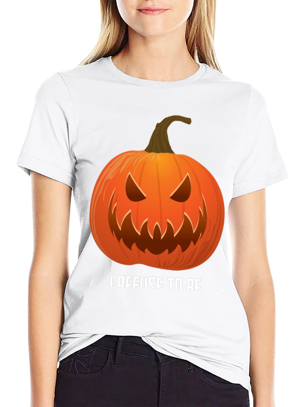 I Refuse To Be Basic Pumpkin Halloween T-Shirt
