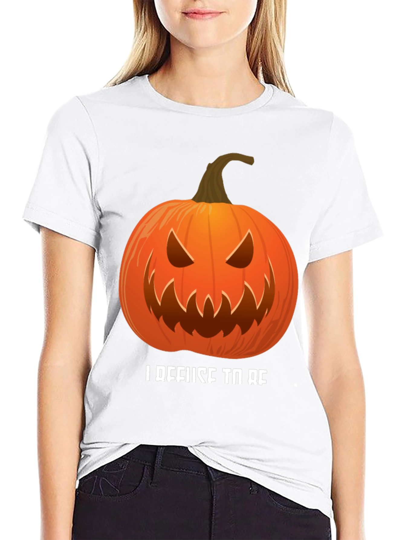 I Refuse To Be Basic Pumpkin Halloween T-Shirt