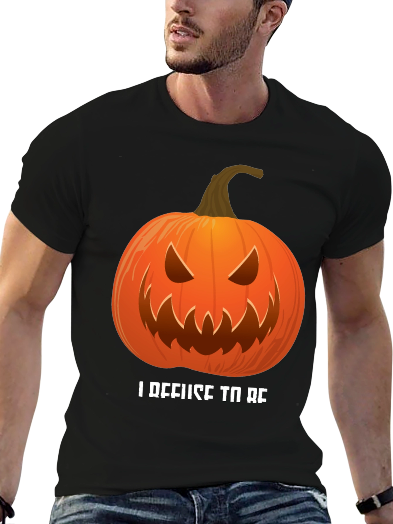 I Refuse To Be Basic Pumpkin Halloween T-Shirt