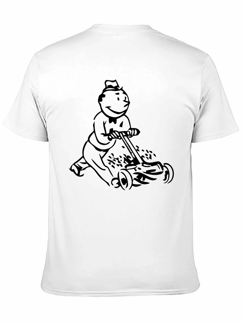Monopoly Man Mowing T-Shirt - Black Graphic Tee