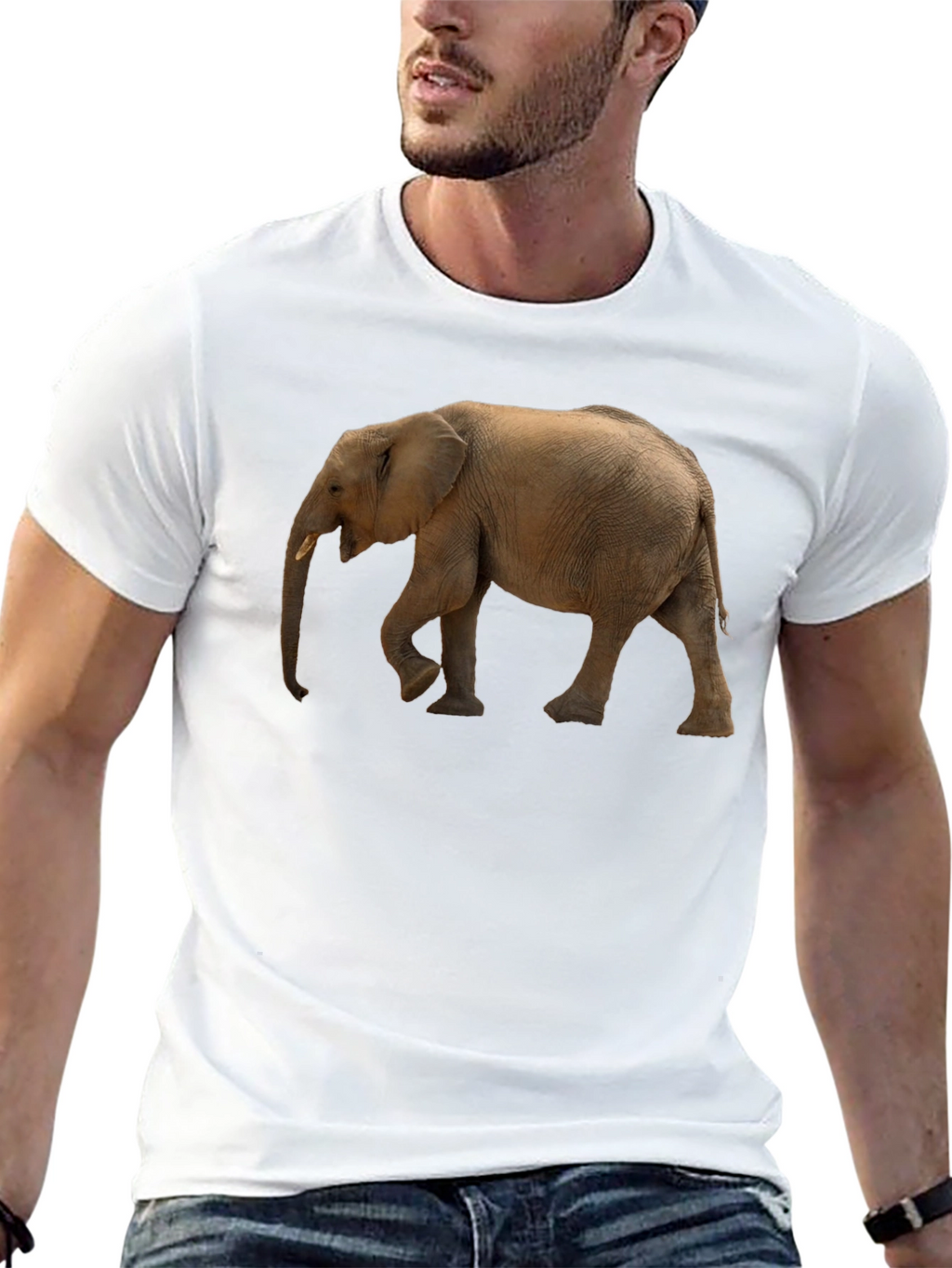 Elephant Graphic Tee - Black Cotton Comfort