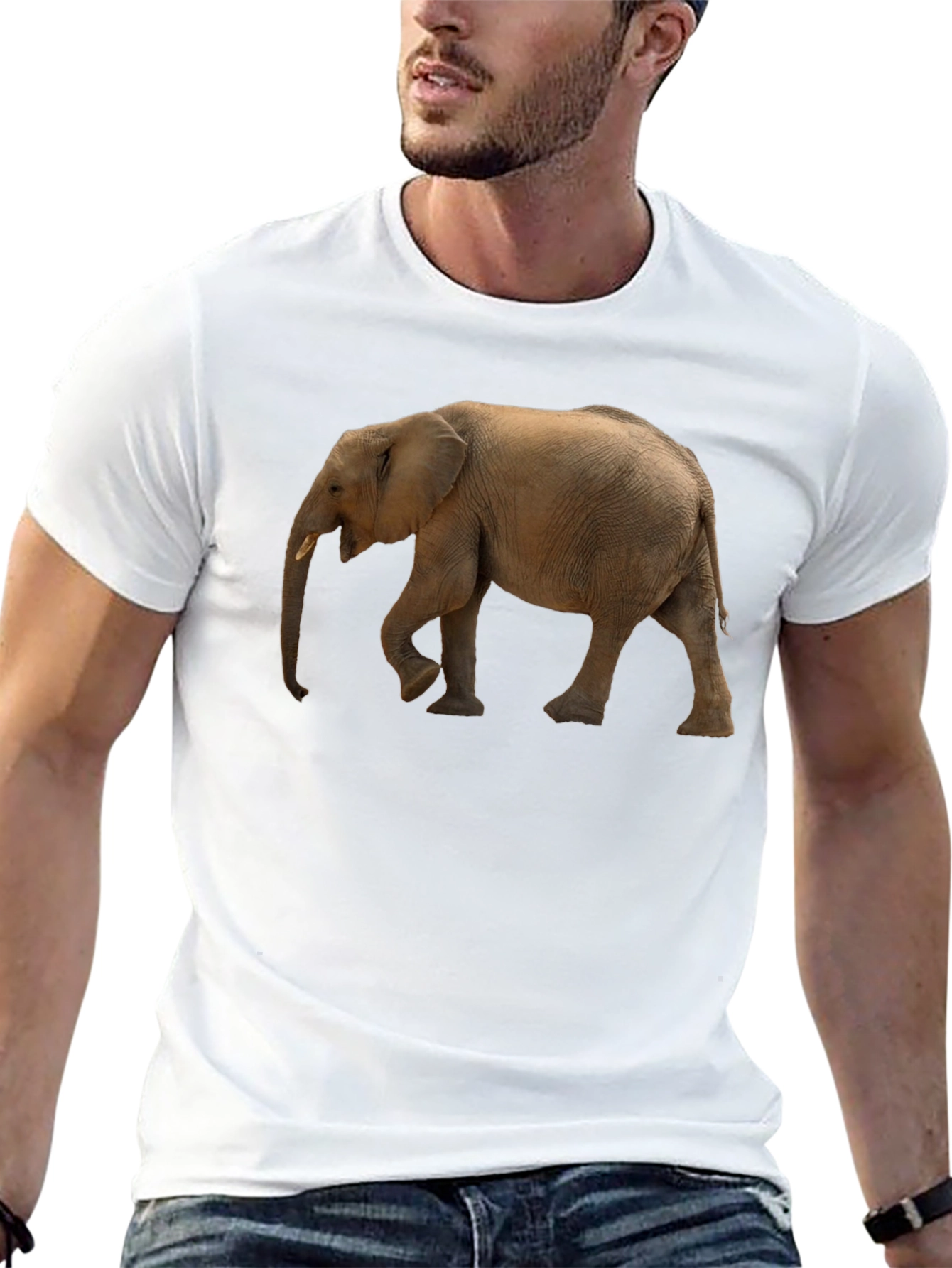 Elephant Graphic Tee - Black Cotton Comfort