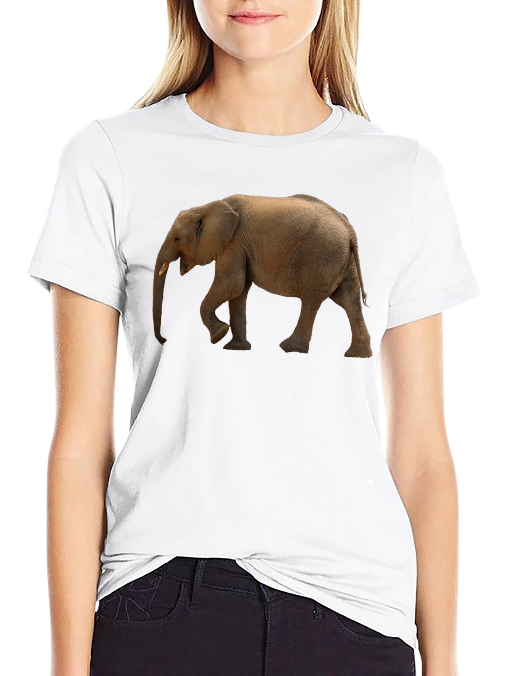 Elephant Graphic Tee - Black Cotton Comfort