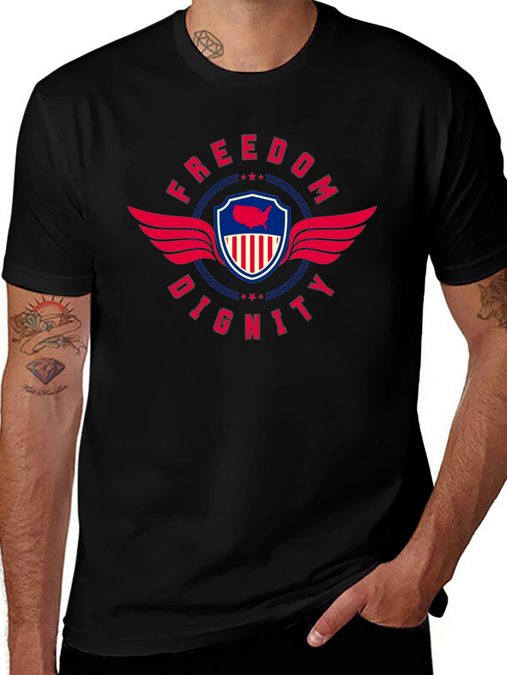 Freedom Dignity Patriotic Graphic Tee