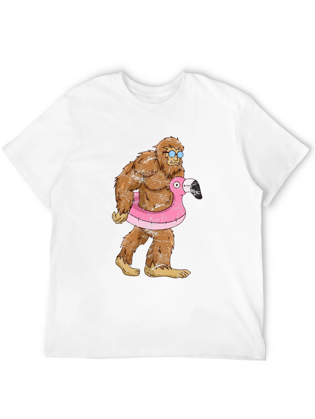 Bigfoot Flamingo Float T-Shirt - Funny Summer Tee
