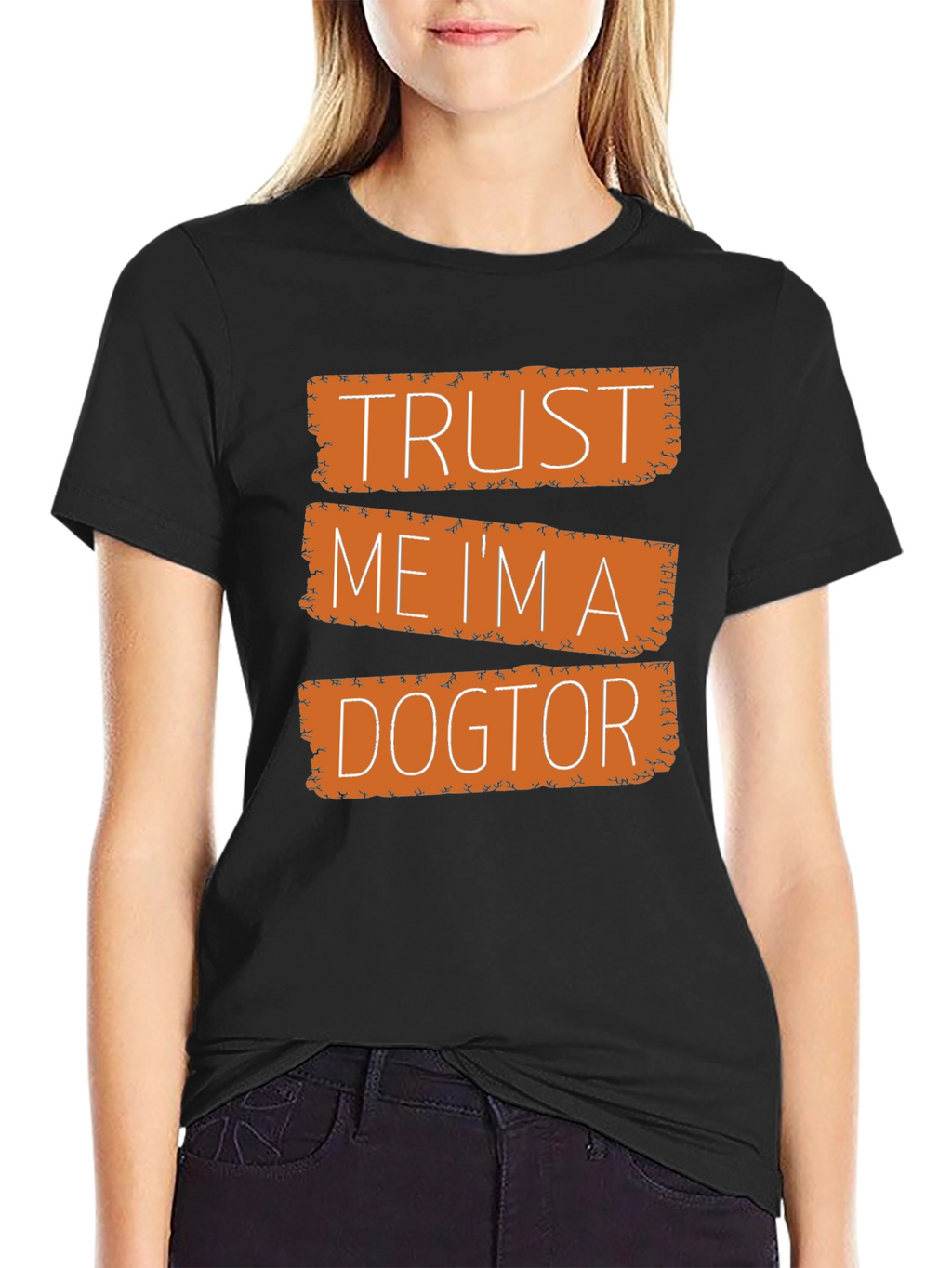 Trust Me Im a Dogtor Black Graphic T-Shirt