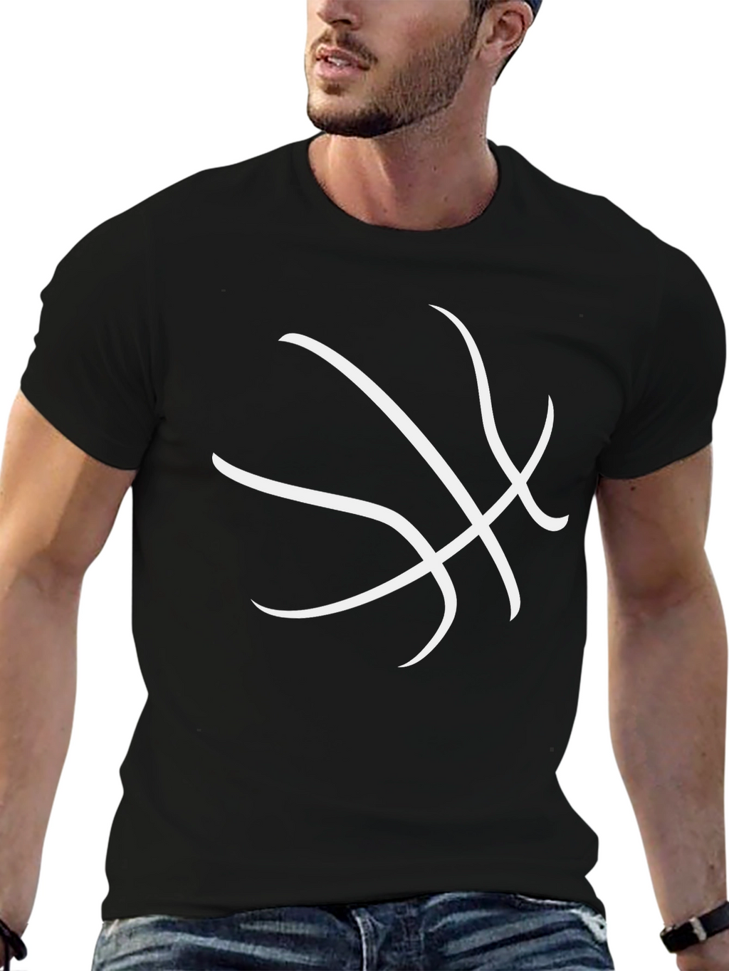 Mens Black Basketball Graphic Tee