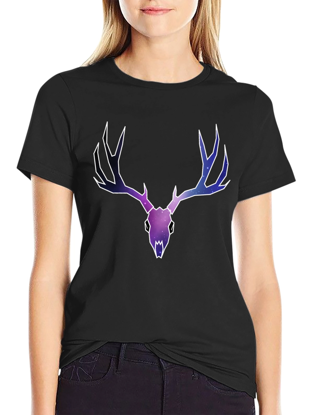 Cosmic Deer Skull Graphic Tee