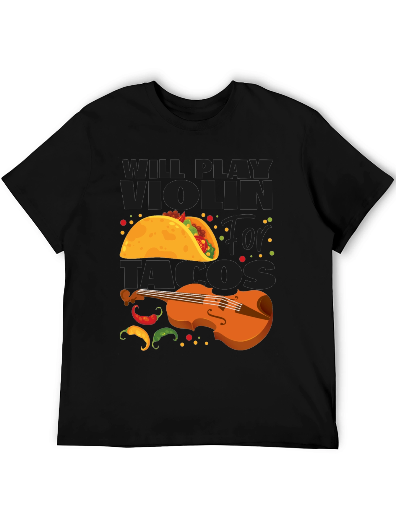 Will Play Violin for Tacos Funny Graphic Tee