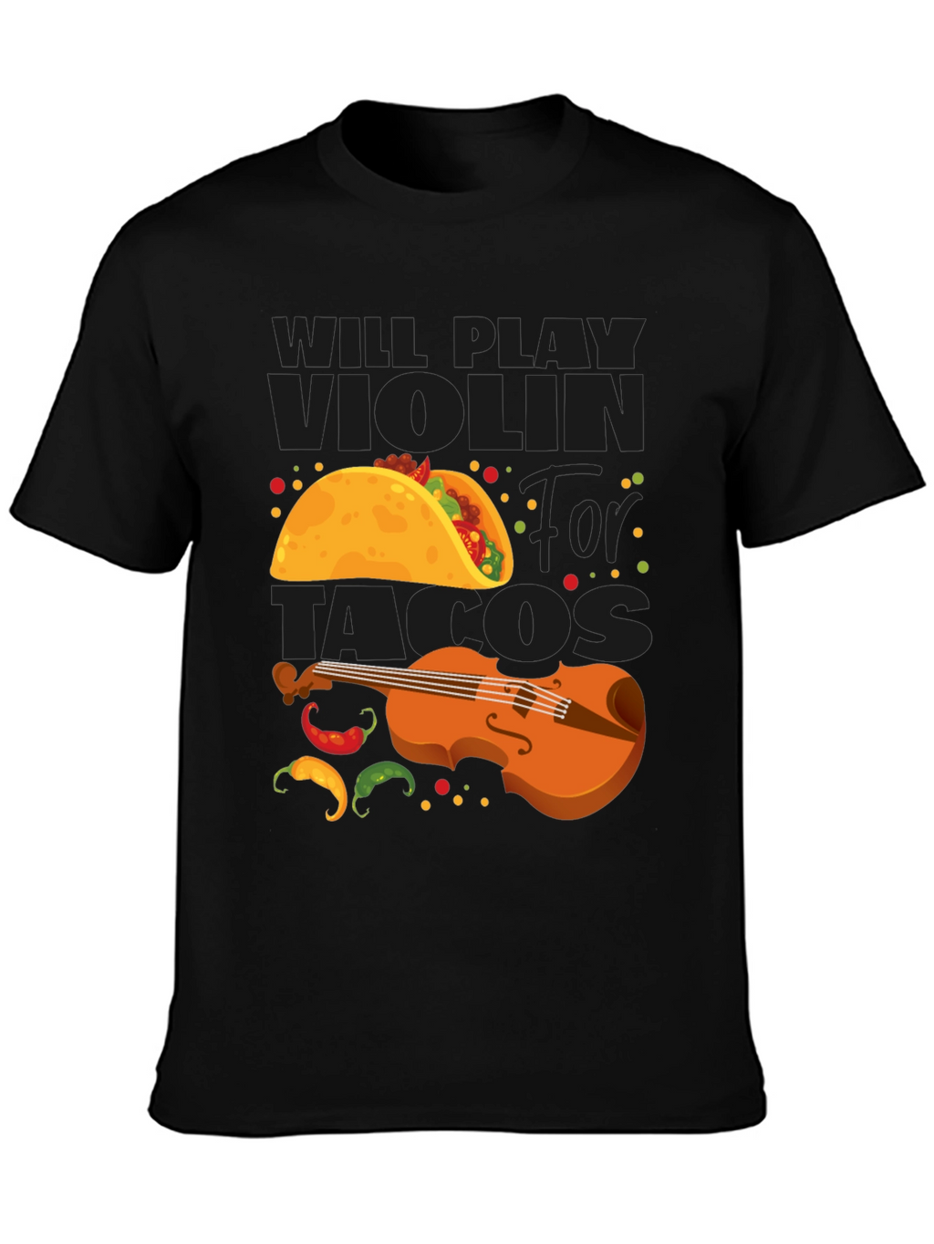 Will Play Violin for Tacos Funny Graphic Tee