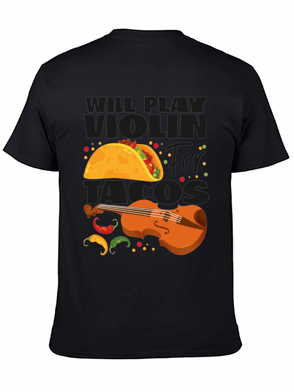 Will Play Violin for Tacos Funny Graphic Tee