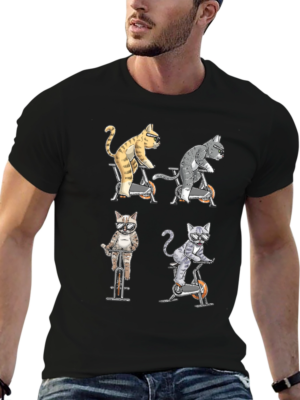 Cats on Bikes Graphic Tee