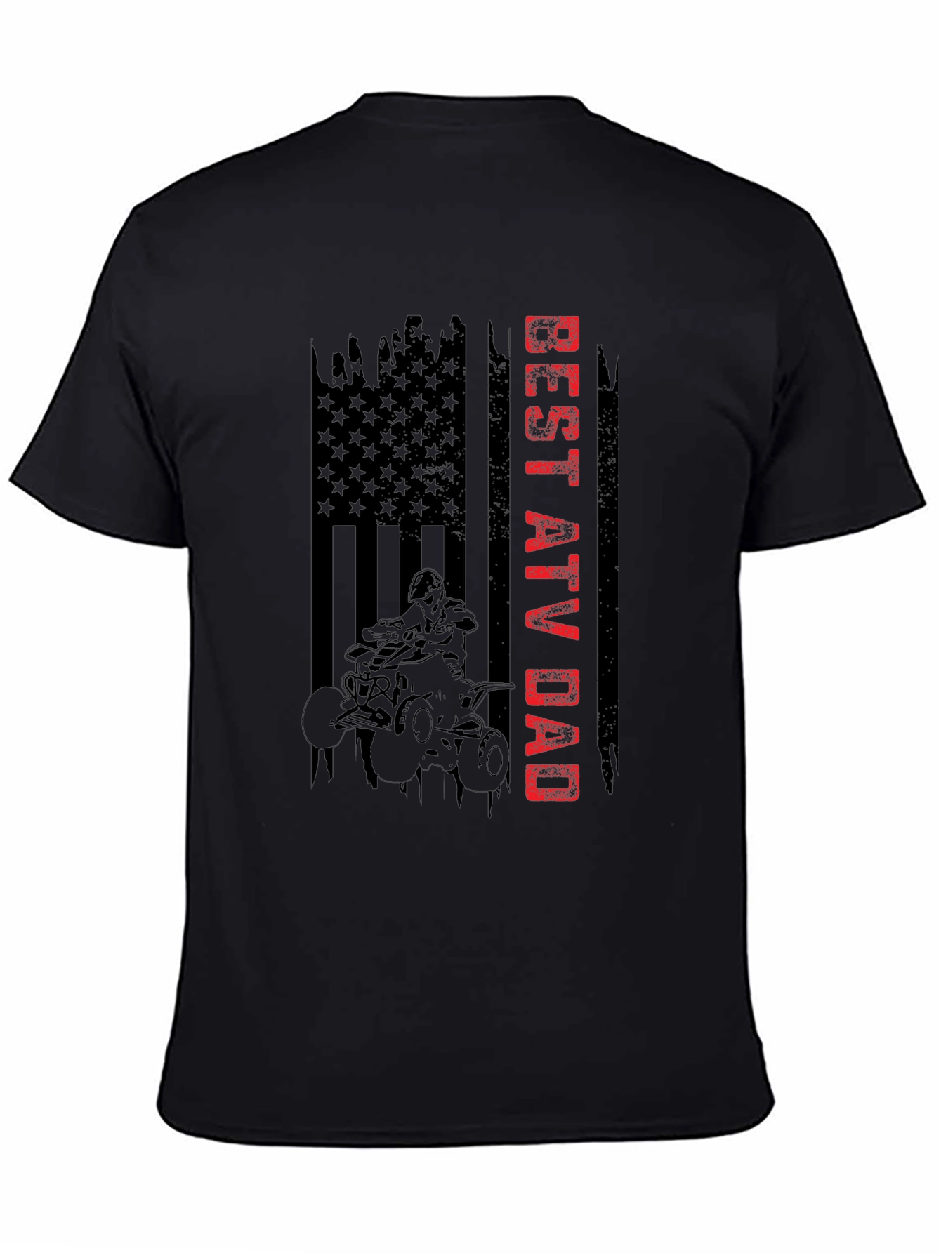 Best ATV Dad American Flag Graphic T-Shirt