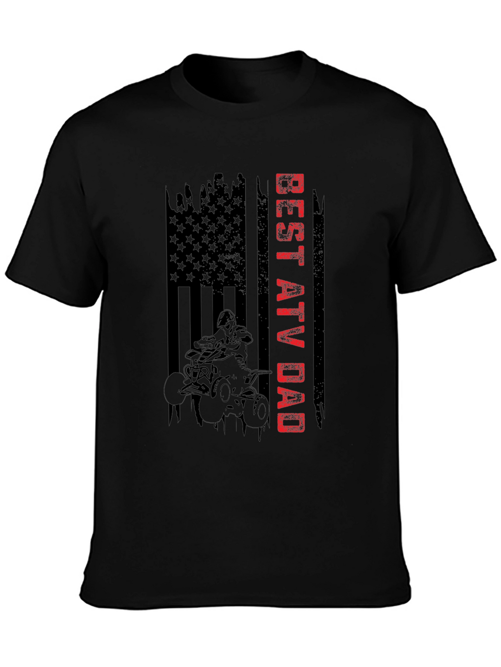 Best ATV Dad American Flag Graphic T-Shirt