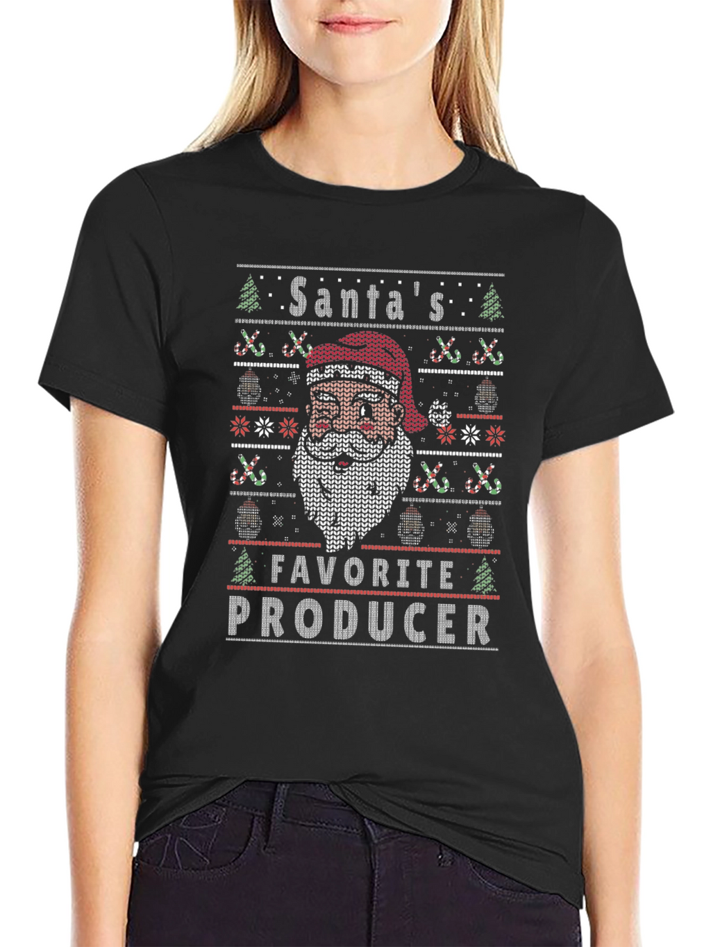 Santas Favorite Producer Christmas Graphic T-Shirt