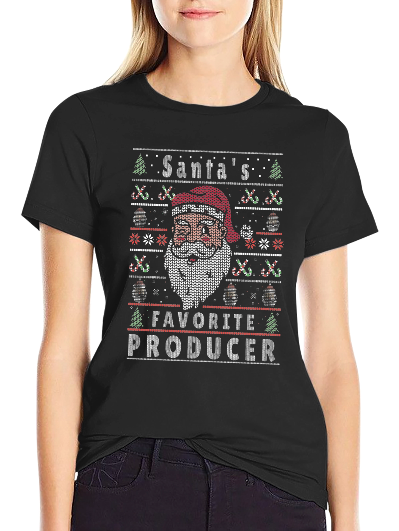 Santas Favorite Producer Christmas Graphic T-Shirt