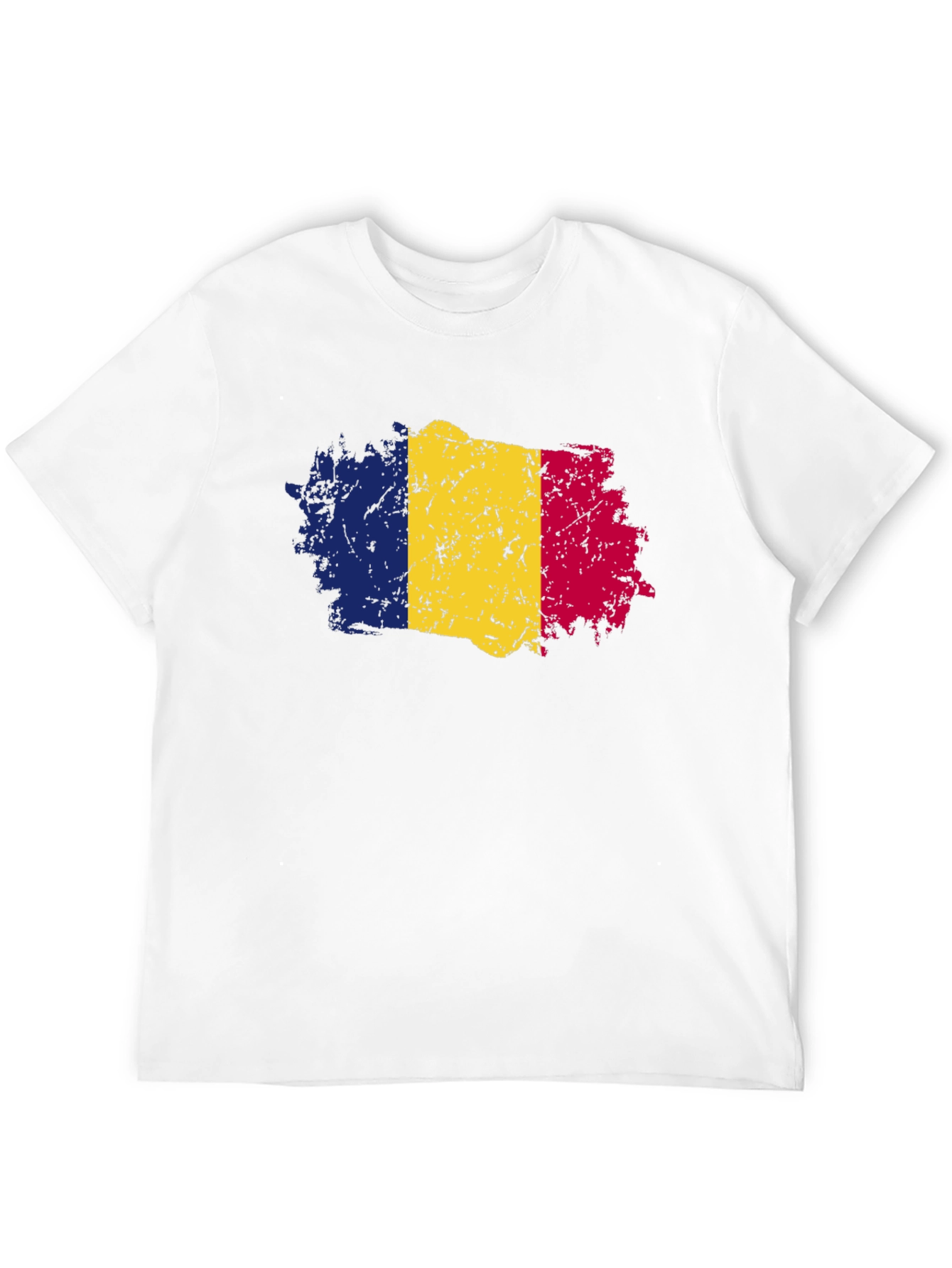 Romania Flag Graphic T-Shirt - Distressed Look