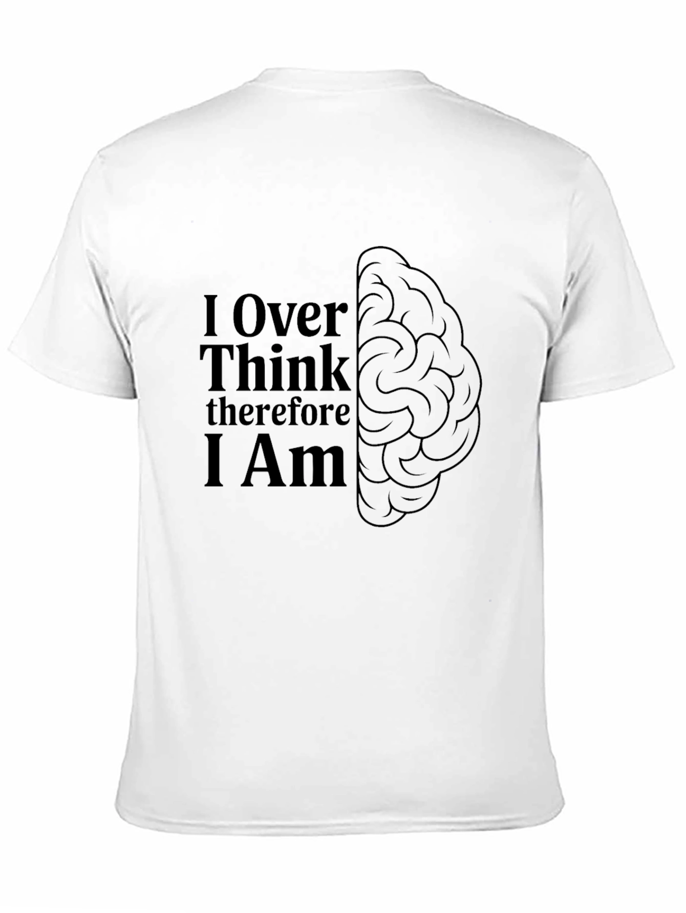 Over Think Brain Tee - Mens Black Graphic T-Shirt